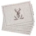 Produktbild: 6x Alois Tischset LxB 30x40cm rechteckig Filz Platzsets Hirsch beige braun