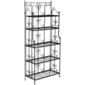 Produktbild: CLP Standregal Ciara I Metallregal für Pflanzen im Landhausstil I Regal für Balkon, Terrasse, Veranda und Garten I 5 klappbare Böden