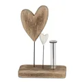 Produktbild: Dekoobjekt Herzen mit Vase H. 25cm naturbraun aus Holz Formano