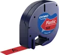 Produktbild: DYMO LetraTAG - Kunststoff - schwarz auf rot - Rolle (1,2 cm x 4 m) 1 Rolle(n) Band - für LetraTag LT-100H, LT-100T