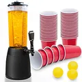 Produktbild: GOODS+GADGETS 4,0L Biersäule Zapfsäule Kult Biertower Trinksäule Getränkespender mit 1,3L Eiskühlung (Schwarz, 52 cm x 19 cm, 50 Getränkebecher)