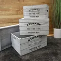 Produktbild: 3er Set Deko Holzkiste Kisten aus Holz weiß used look vintage