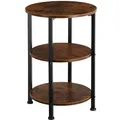 Produktbild: tectake® Beistelltisch, Industrial Style, rund mit 3 Ablagen, 40 x 61 cm