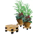 Produktbild: BigDean Blumentopfuntersetzer Pflanzenroller rund Buchenholz Holz 30cm 120Kg Rolluntersetzer, Zubehör für Pflanztöpfe, Set, 2-tlg., Massivholz, Buche, 30cm rund, 120kg