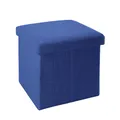Produktbild: Faltbarer Sitzhocker 30x30x30 cm in Meer BLAU  Sitzwürfel mit Stauraum und De...