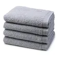 Produktbild: Möve - 4 teiliges Frottier-Set - Superwuschel (4 X Handtuch im Set) - 520 g/m2 - Baumwolle - Walkfrottee - saugstark - weich und flauschig - Silver