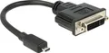 Produktbild: DELOCK HDMI Adapter micro D -> DVI(24+1) St/Bu schwarz