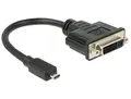 Produktbild: Delock 65563 0,2m Adapter HDMI Micro-D Stecker auf DVI 24+5 Buchse