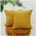 Produktbild: Amilian Dekokissen 2er Set Kissen - Zierkissen - Sofakissen mit Füllung und Kissenbezug, (2 Stück), Kopfkissen, Kuschelkissen, Couchkissen mit Kissenfüllung gelb 45 cm x 45 cm