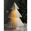 Produktbild: Led Papier Weihnachtsbaum Deko - 30 Cm - Falt Tannenbaum Beleuchtet Zum Stellen Wiederverwendbarer Weihnachts Baum Weiß