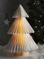 Produktbild: Spetebo LED Papier Weihnachtsbaum Deko - 30 cm - Falt Tannenbaum beleuchtet zum Stellen Wiederverwendbarer Weihnachts Baum weiß