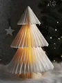 Produktbild: Spetebo Dekobaum LED Papier Weihnachtsbaum Deko - 30 cm (Packung, 1 tlg), Tannenbaum beleuchtet zum Stellen