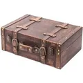 Produktbild: HMF VKO103 Vintage Vintage Koffer Truhe Holzkiste Holz 38 x 26 x 13 cm Deko Klassik