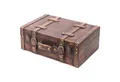 Produktbild: HMF Aufbewahrungsbox Handgefertigter Vintage Koffer aus Holz, Deko Koffer, Geschenkkoffer im Klassik Design, 38 x 26 x 13 cm