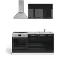 Produktbild: Vicco Singleküche, Schwarz Hochglanz, Weiß, Holzwerkstoff, Rechteckig, 160x81.6x46 cm, Küchen, Küchenzeilen & Küchenblöcke, Küchenzeilen ohne Geräte