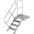 Produktbild: Munk Treppe mit Plattform 45° Stufenbreite 600 mm 4 Stufen Aluminium geriffelt (Gerüst, 60 cm) (600424)
