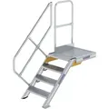 Produktbild: Günzburger Steigtechnik - Treppe Mit Plattform 45° Stufenbreite 600 Mm 4 Stufen Aluminium Geriffelt - 600424