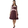 Produktbild: dressforfun Midi Dirndl Damen, Trachten Dirndlkleid Damen, mit Zierschnürung Trachtenmieder, Trachtenrock mit Schleife, Schürze Dirndl, mit Dirndlbluse kombinierbar - Bordeaux, 34
