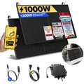 Produktbild: Balkonkraftwerk 1000W Solaranlage mit Balkon Halterung Steckerfertig Komplettset Photovoltaik Anlage 800W - onBasic, Kabellänge:5 m