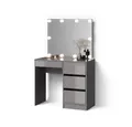 Produktbild: Livinity® Schminktisch Imola, Grau/Grau, mit LED Beleuchtung und Hocker