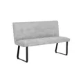 Produktbild: byLIVING Bank TALEA, Breite 140 cm, Bezug hellgrau, Gestell Metall schwarz