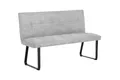 Produktbild: byLIVING Bank TALEA / gepolsterte Sitzbank 140 cm / Webstoff-Bezug hellgrau / Metall Gestell schwarz pulverbeschichtet / Bank mit Rückenlehne / Wartebank / Esszimmerbank / 140 x 92 x 59 cm (BxHxT)
