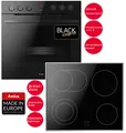 Produktbild: Amica Einbauherd Set Backofen Glaskeramik Kochfeld Umluft Teleskopauszug Schwarz