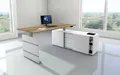 Produktbild: KERKMANN Schreibtisch Komplettarbeitsplatz Move 3 180x80x72-120 mit Sideboard silber/eiche