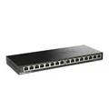 Produktbild: D-Link DGS-1016S 16-Port Unmanaged Gigabit Switch (ohne Lüfter, Low Profile Metallgehäuse, Desktop / Wandmontage, Plug-and-Play, 802.1p QoS, 802.3az EEE), schwarz