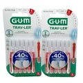 Produktbild: 2x GUM TRAV-LER Interdentalbürsten 0,8mm rot - 2x6 Stück Zahnzwischenraumbürste