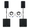 Produktbild: Pronomic Powerstage Concert 1812 2.2 - aktives PA-Set mit 2X 18-Subwoofer und 2X 12-Satelliten - 2600 Watt Gesamtleistung (RMS) - inklusive Distanzrohre