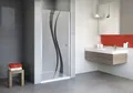 Produktbild: Duschtür in Nische mit Drehtür SCHULTE Alexa Style 2.0 ExpressPlus 90 cm Profil aluminium Glasdekor Liane schmutzabweise