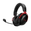 Produktbild: HyperX Cloud III S Wireless Schwarz/Rot, Kabelloses Gaming-Headset, 2.4 GHz Verbindung, Bluetooth, HP Instant Pair für Omen Gaming-Notebooks