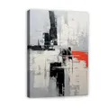 Produktbild: WallArena - Leinwand Bilder - Abstrakt Grau Schwarz Rot Kunst - 40x30 cm Leinwandbilder - Bild auf leinwand - Wandbild XXL groß Wandbilder für Wohnzimmer Schlafzimmer Wohnzimmerbilder Modern