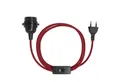 Produktbild: EAZY CASE Lampenfassung 3x E27 Lampensockel 5m Kabel & Schalter DIY Lampen, (1-St), E27 Lampenfassung für Lampenschirme Hängeleuchten 5,0m Industrial Rot