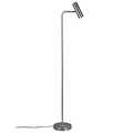 Produktbild: Stehleuchte Leselampe Verstellbare Stehlampe Stehleuchte silber modern, beweglicher Spot, nickel matt, 1x GU10, H 151 cm, Wohnzimmer
