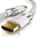 Produktbild: Primewire - 5m High Speed 8K HDMI Kabel 2.1, Ethernet ARC 3D 4K Ultra HD 7680x4320 @ 120 Hz HDTV Full HD, Weiß/Silber