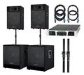 Produktbild: McGrey Powerstage-3000 PA Komplett-Anlage (2X 12/30cm Topteil, 2X 15/38cm Subwoofer, 1x Endstufe, 2X Distanzstange, 2X Boxenkabel, 750/1500/3000 Watt RMS/Musikleistung/Peak)