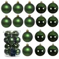 Produktbild: 16er-Set Christbaumkugeln Grün Glas 8cm, Matt & Glänzend, Hochwertige Weihnachts-Deko