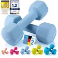 Produktbild: Body & Mind® Hanteln 2er Set Gymnastikhanteln Neopren Dumbbells Kurzhanteln; Effektives Krafttraining mit verschiedenen Gewichten; Fitness Workout für Zuhause