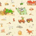 Produktbild: Geschenkpapier Bauernhof Tiere 70cm x 2m, Rolle - Creme
