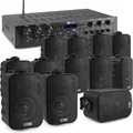Produktbild: Power Dynamics met Bluetooth - PV260BT 6-zone versterker audio + 12 BGO30 zwarte 3 speakers (Aktiv) (60001067)