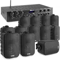 Produktbild: Power Dynamics 6 Zonen Verstärker PV260BT - 12x Stereo Speaker BG030, 100 Watt, 100 Volt Komplette Lautsprechereinrichtung, Lautsprecher Installation, Lautsprecher System, Bluetooth Soundsystem