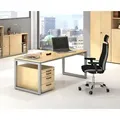 Produktbild: Schreibtisch R-Serie | Rahmen-Gestell | höheneinstellbar | extrem stabil, Größe Tischplatte:160 x 80 cm, Farbe Tischplatte:Nussbaum, Farbe Geste... - Braun