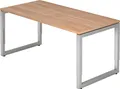 Produktbild: HAMMERBACHER Schreibtisch Schreibtisch O-Fuß eckig 160x80cm Nussbaum/Silber