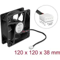 Produktbild: Delock Axiallüfter 12 V DC, 120 x 120 x 38 mm schwarz (120 mm, 1x) (67298)