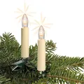 Produktbild: Hellum LED Lichterkette Weihnachtsbaum, Made in Germany, Baumbeleuchtung mit Clip, 20 Lichter, beleuchtete Länge 13,30 m, Kabel grün, warmweiß, Schaft ivory, für Innen, teilbarer Stecker, <59lm 812046
