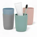 Produktbild: Topsky 4 Stück Zahnputzbecher Set, Trinkbecher Kunststoff für Erwachsene, Jugendliche und Kinder (280ml, Mehrfarbig)