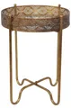 Produktbild: Beistelltisch, Glastisch, Durchmesser 41 cm, Tablett abnehmbar, antik goldfarben