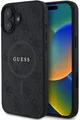 Produktbild: Guess PU Leather 4G Colored Ring MagSafe Back Cover für das iPhone 16 Black